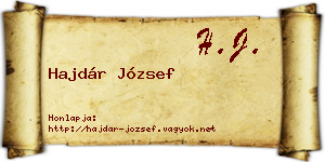 Hajdár József névjegykártya